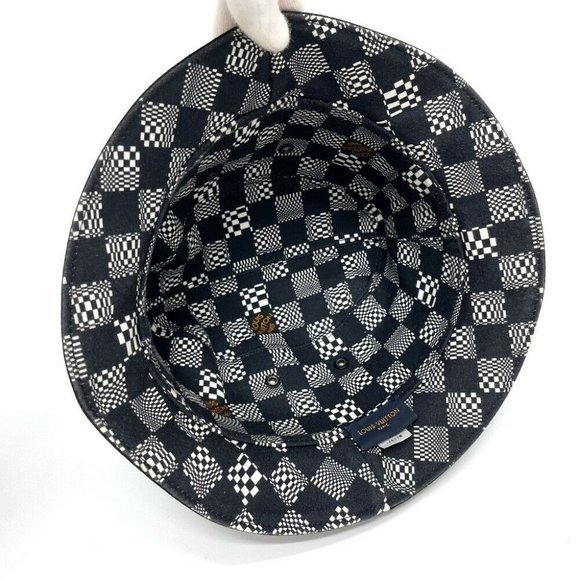 LOUIS VUITTON MP2947 Bone Distorted Damier hat cotton Black - Picture 3 of 9